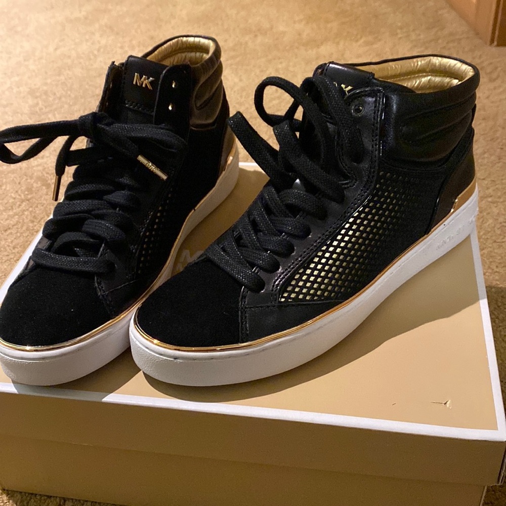 Michael Kors Black and Gold HighTops